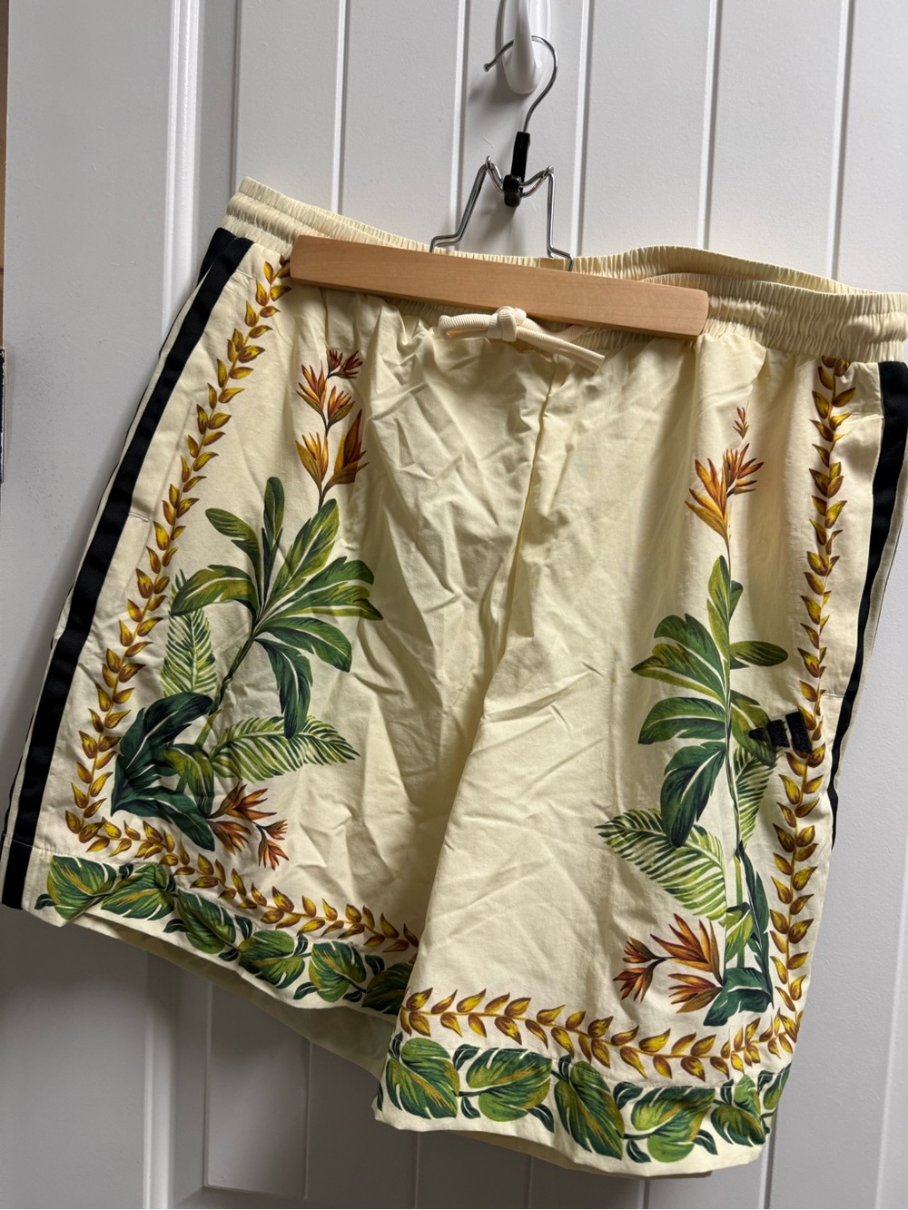 adidas Farm Rio Cream Shorts with Gold Accent - Picture 3 of 5